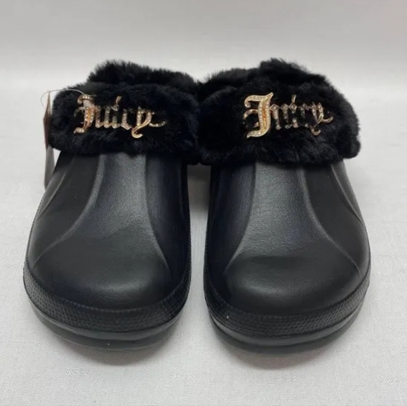 Juicy Couture womens Cora clogs fur lined size 10 black - Picture 2 of 6